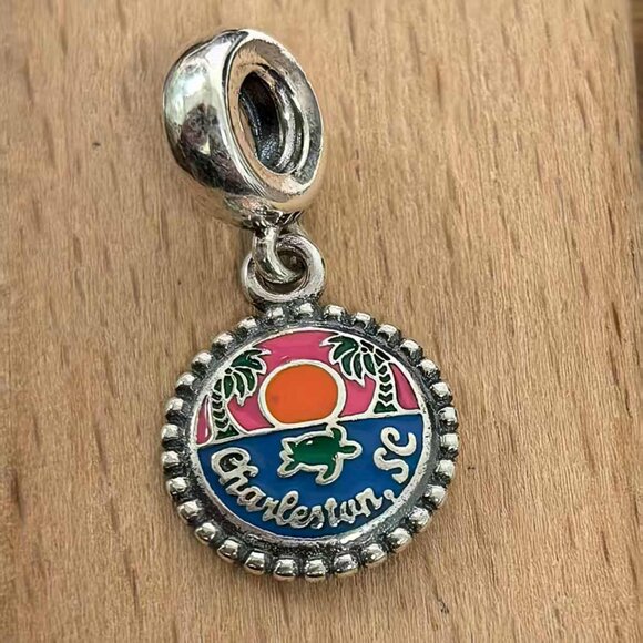 Pandora Charleston SC Dangle Charm Pendant, S925 Silver Bracelets - Picture 1 of 4